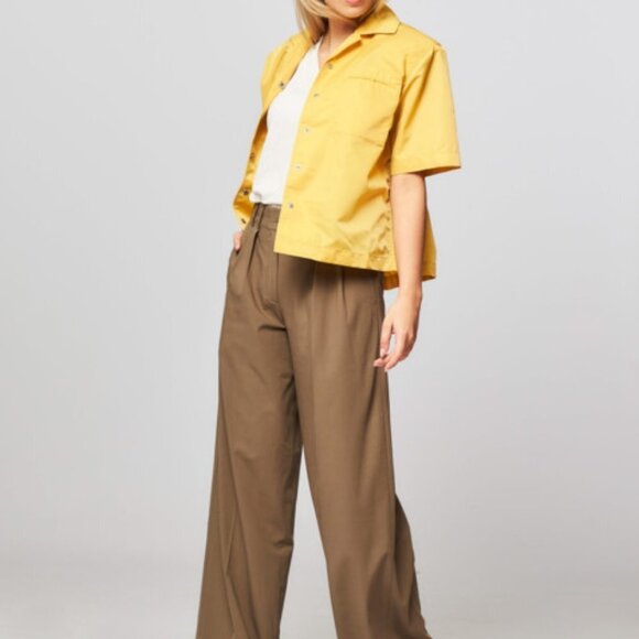 New Remain Birger Christensen Storm Shirt Jacket Yellow Size 10 - Picture 3 of 9